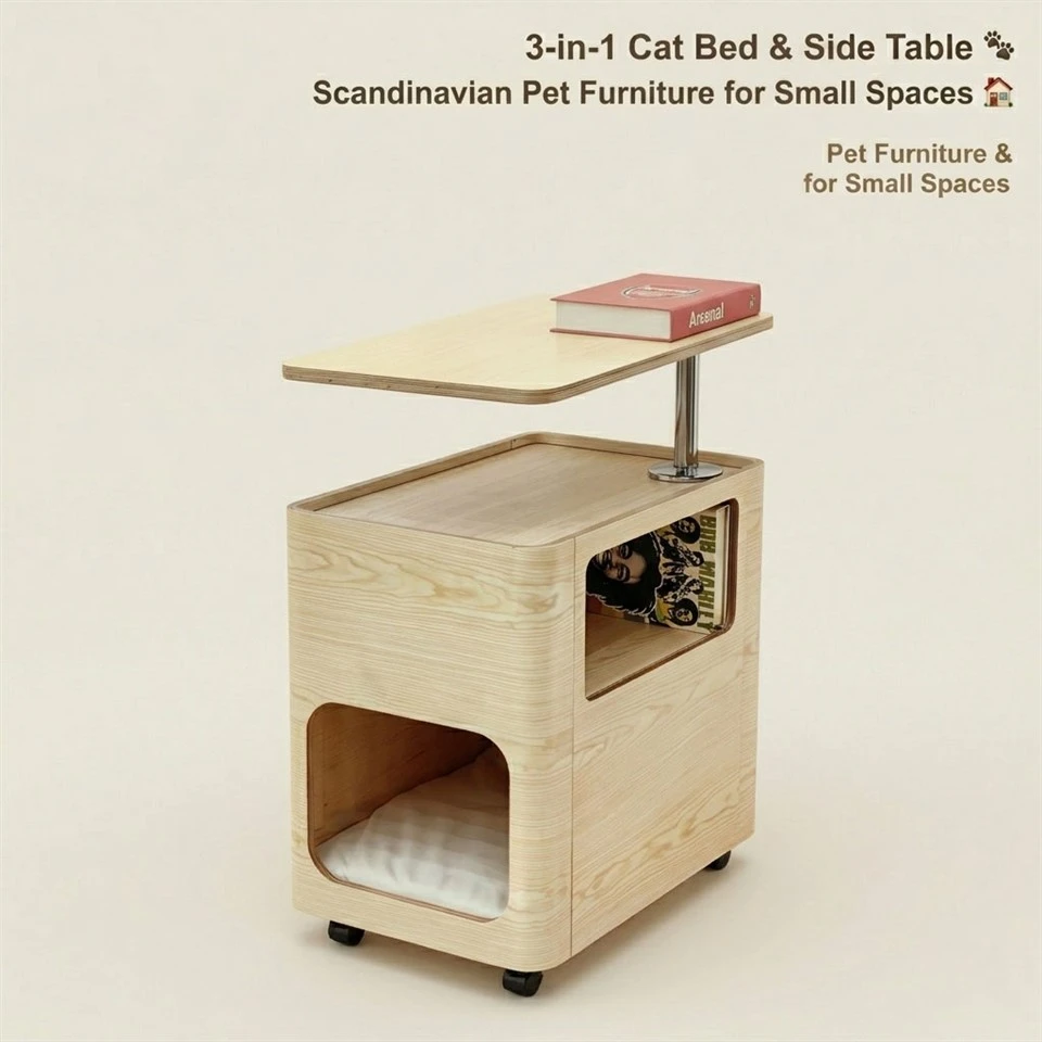 3-In-1 Cat Bed & Side Table