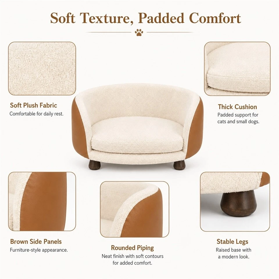 Cream Plush Pet Sofa Bed suppliers