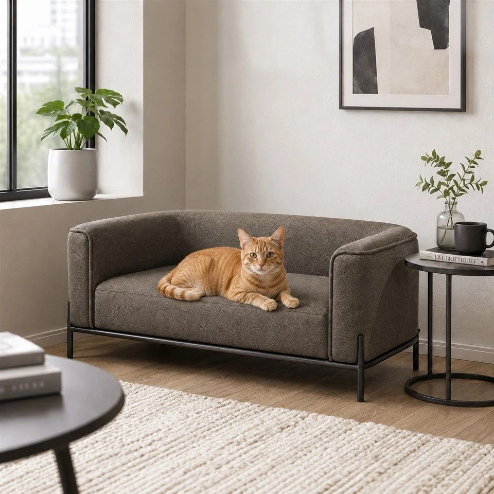 Minimalist Grayish Brown Pet Sofa factory