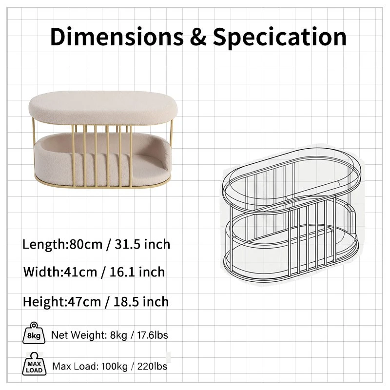 Modern 2-In-1 Pet Nest Ottoman suppliers