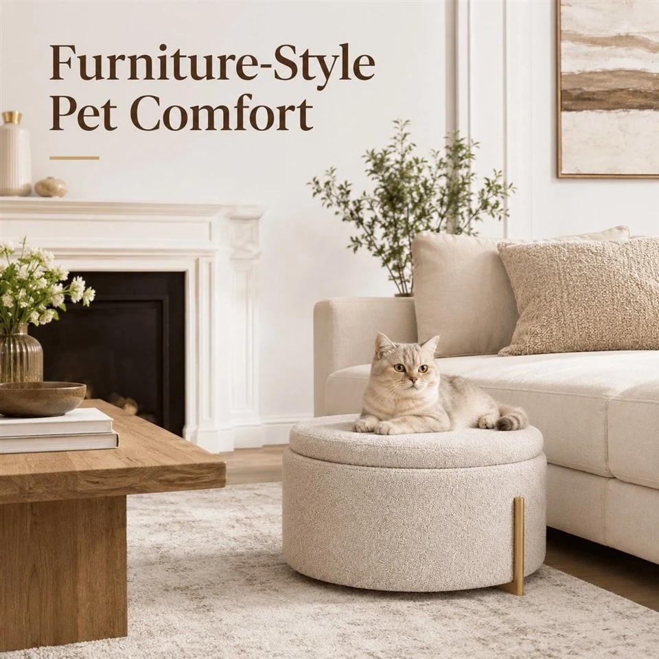 Round Soft Pet Metal Ottoman Bed best