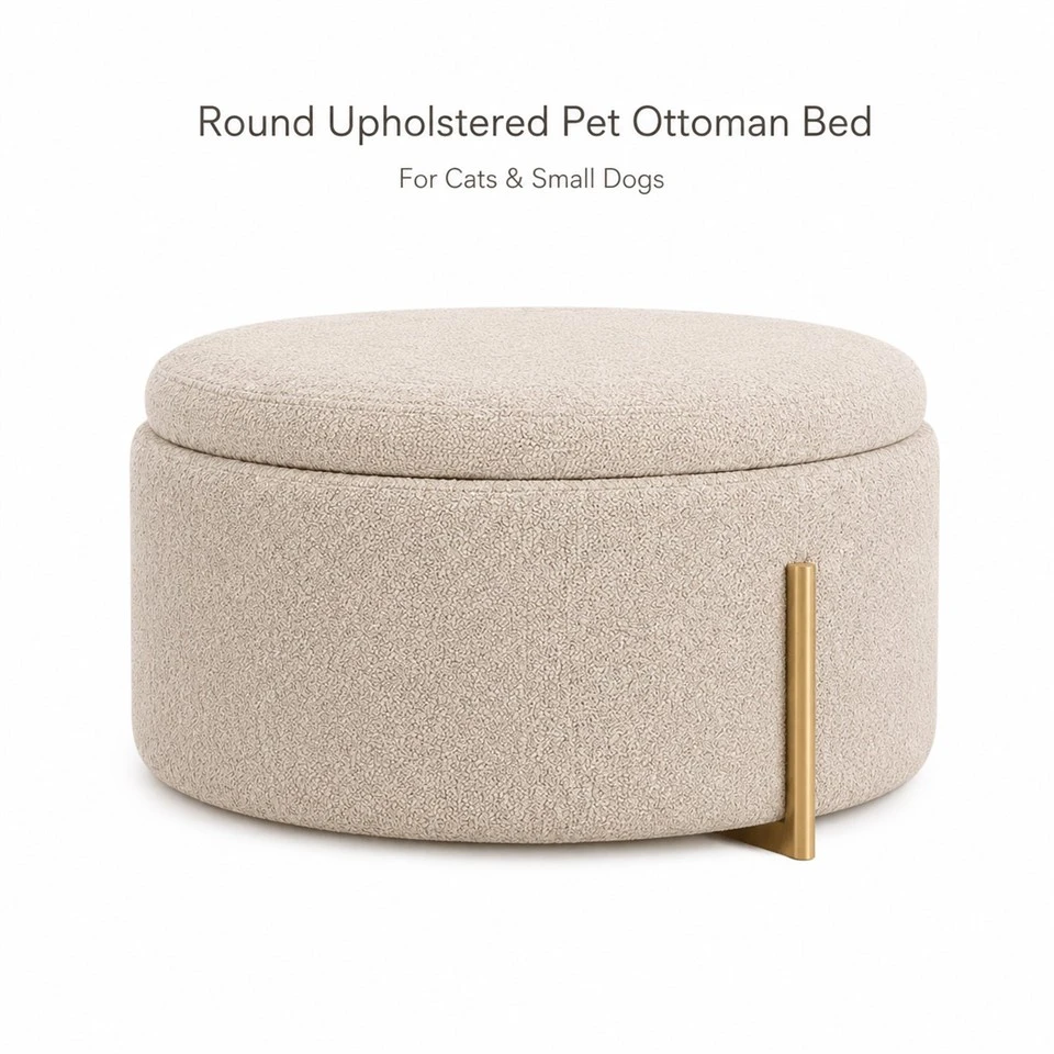 Round Soft Pet Metal Ottoman Bed