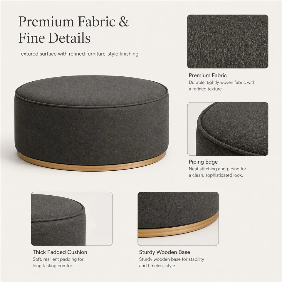Round Upholstered Pet Ottoman Bed high quality