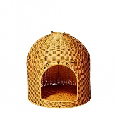 All-season Cat Ear-shaped Hanging Rattan Basket/cage/pet Bed
