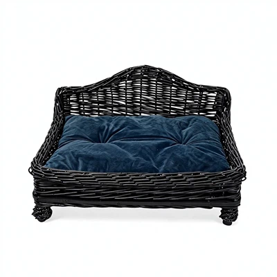 Large Luxury Rattan Wicker Pet Bed Sofa Eco-Friendly Durable Cushion Furniture For Dogs And Cats