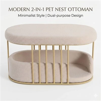 Modern 2-In-1 Pet Nest Ottoman
