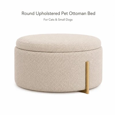 Round Soft Pet Metal Ottoman Bed