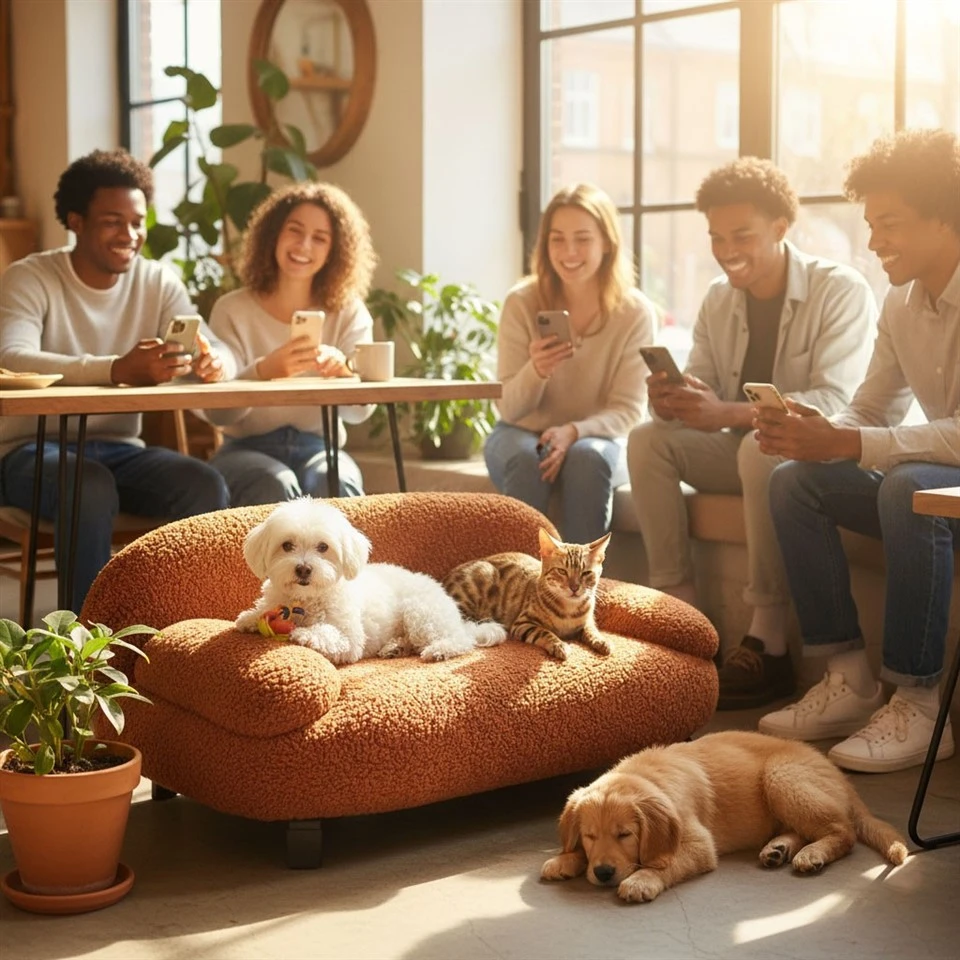 Vintage Velvet Pet Sofa high quality