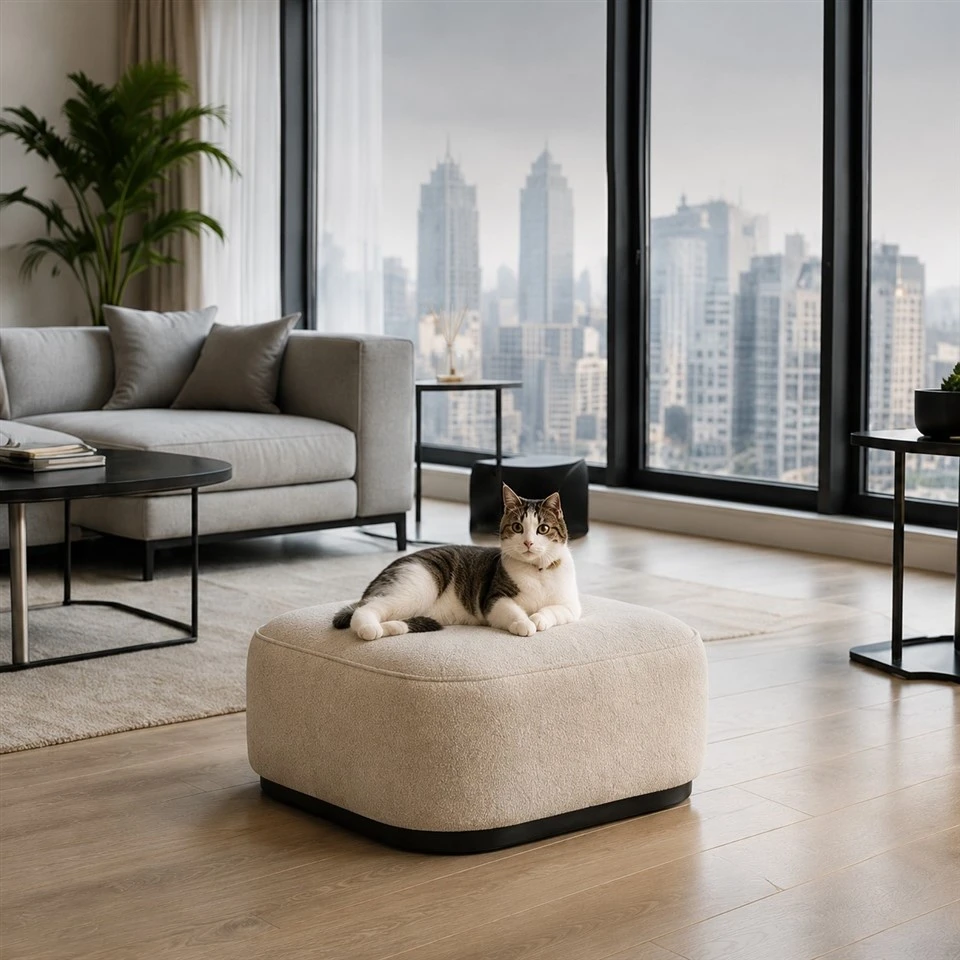 White Modern Pet Ottoman Bed high quality