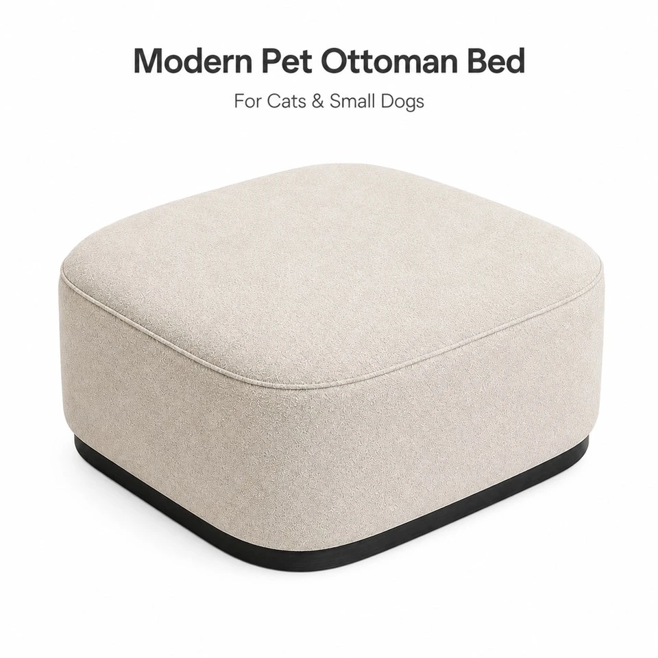 White Modern Pet Ottoman Bed