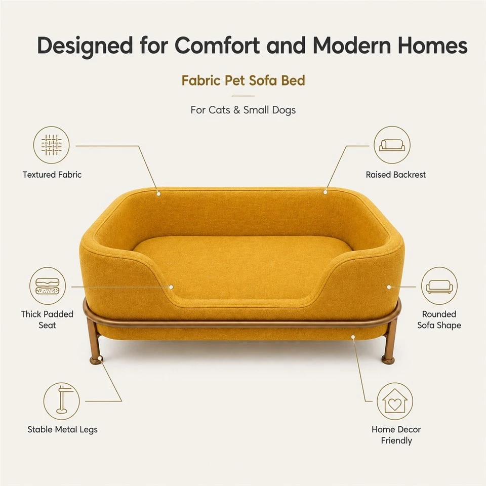 Yellow Luxury Pet Sofa Bed suppliers
