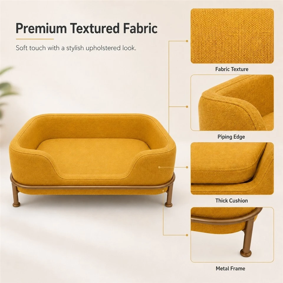 Yellow Luxury Pet Sofa Bed factory
